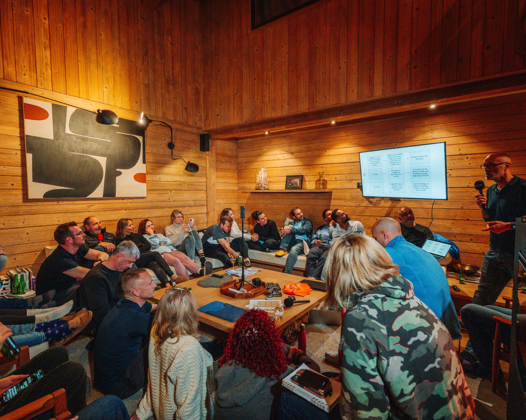 Workshop in the chalet lounge
