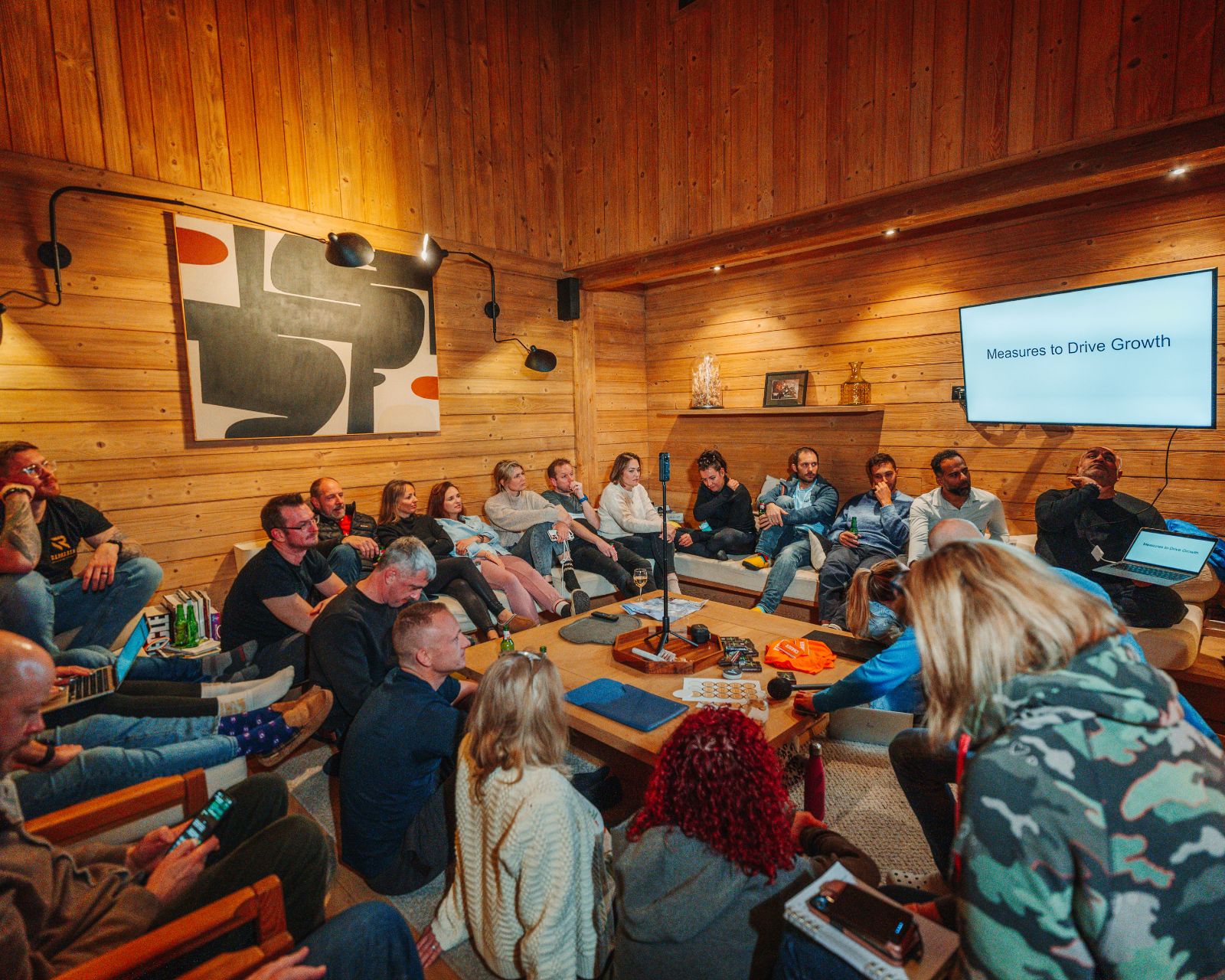 A workshop session in the chalet